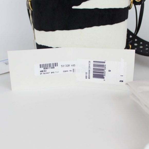 NEW STELLA MCCARTNEY Velvet Bucket Bag | Zebra Print Street Style Icon - Picture 6 of 16